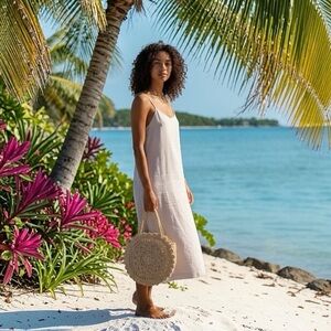 Round Woven Straw Bag